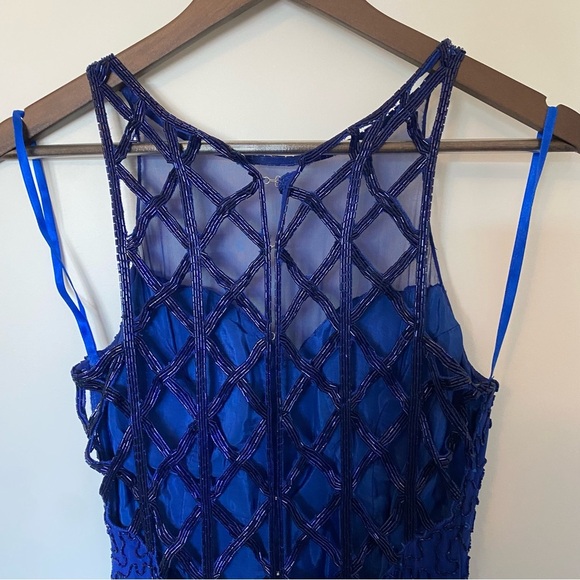 Blue beaded Cache formal dress size small - Picture 8 of 11